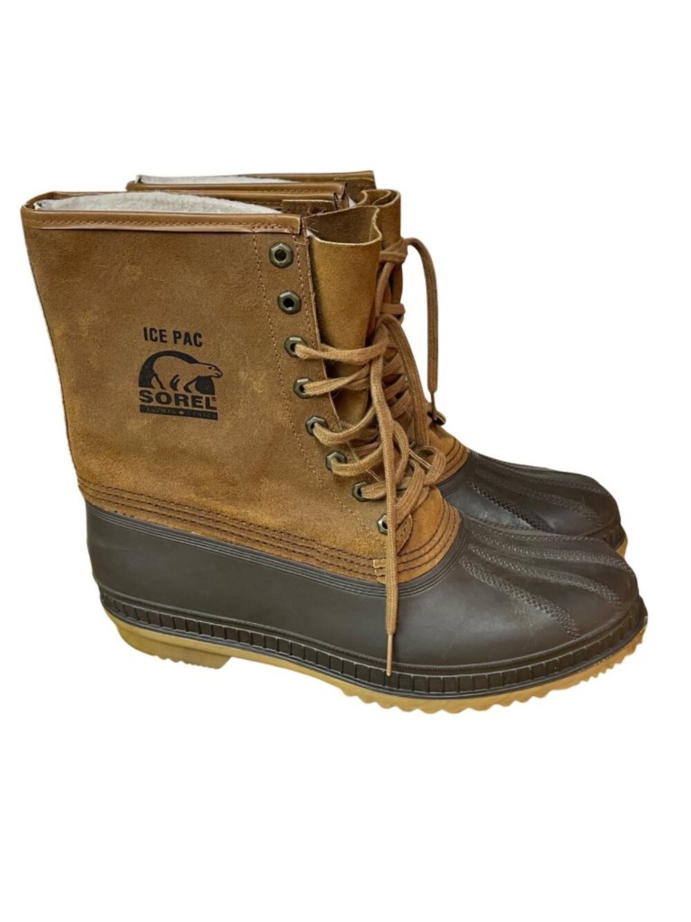 Sorel Men's Vintage Ice Pac Leather Rubber Lace Up Men's Winter Boots Sz 10